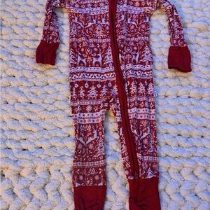 Little Sleepies Festive Red and White Footie
